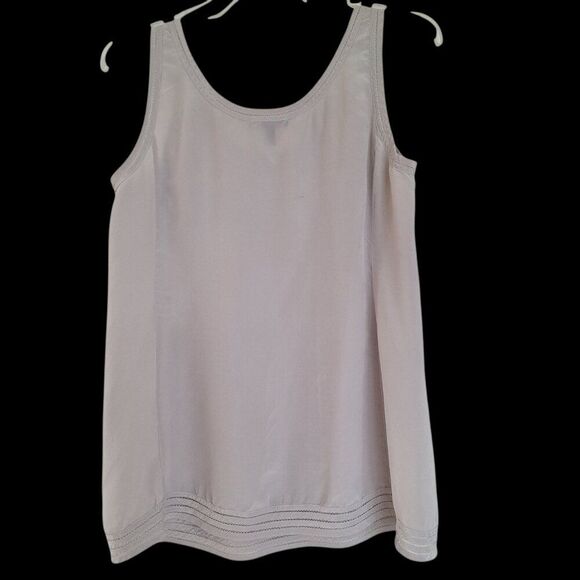 Eileen Fisher Silk Crepe Tank Top Shell Blouse Cami Light Taupe S Neutral Putty - Picture 4 of 14